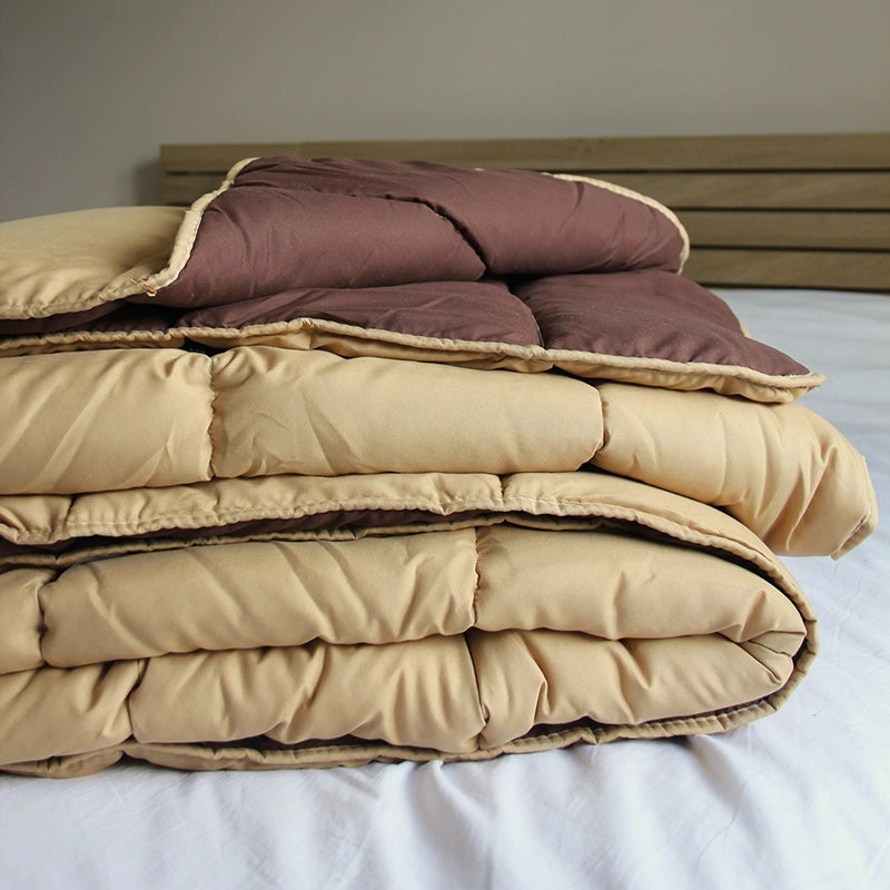 Couette Chaude Reversible Camel/Taupe