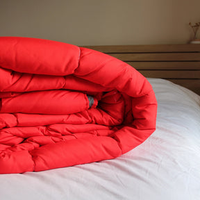 Texture Couette Chaude Reversible Rouge/Gris