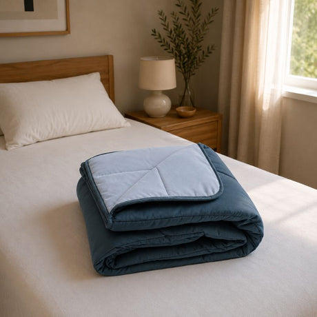Couette Legere Reversible Gris Clair/Gris Fonce