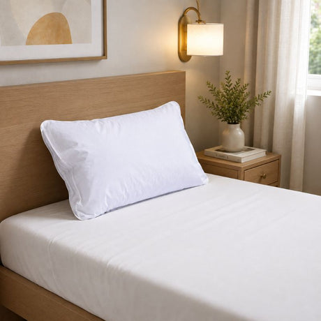 Renove Oreiller Imperméable Blanc sur un lit